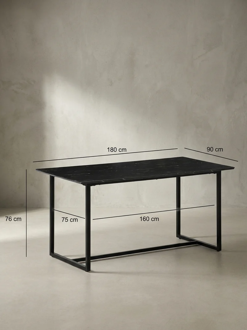 Esstisch Marmoroptik Metall Rechteckig Modern Klein