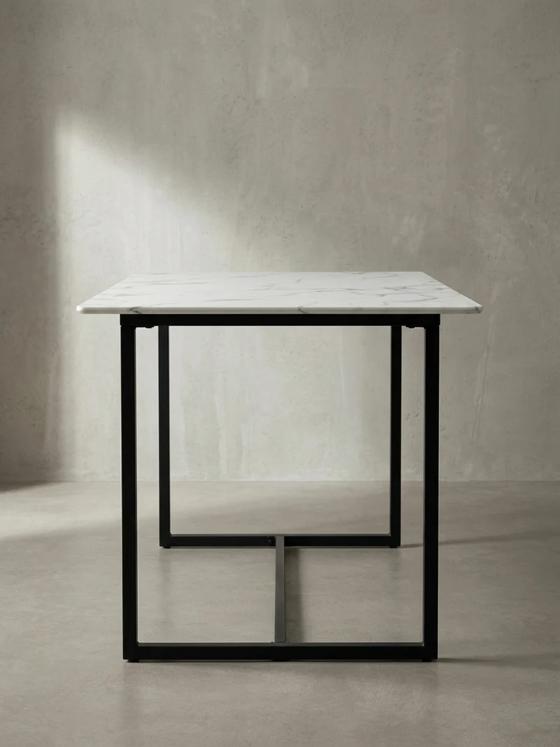 Esstisch Marmoroptik Metall Rechteckig Modern Klein