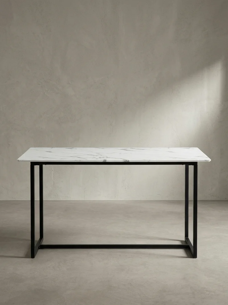 Esstisch Marmoroptik Metall Rechteckig Modern Klein