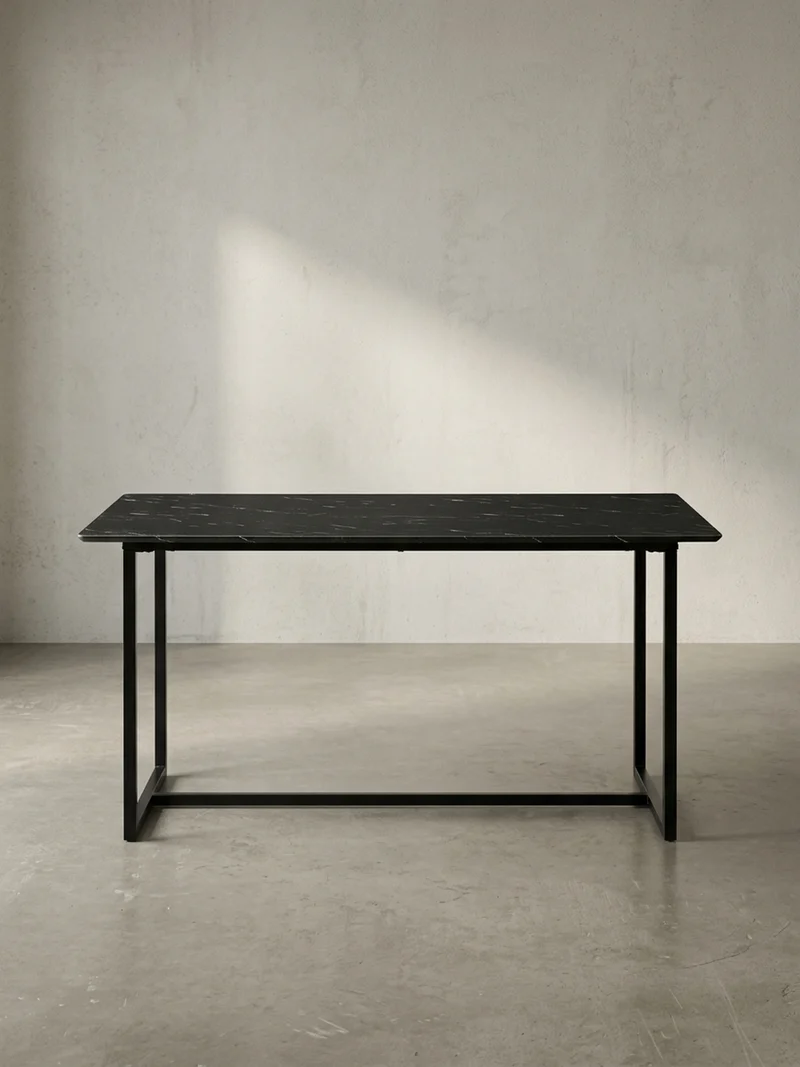 Esstisch Marmoroptik Metall Rechteckig Modern Klein