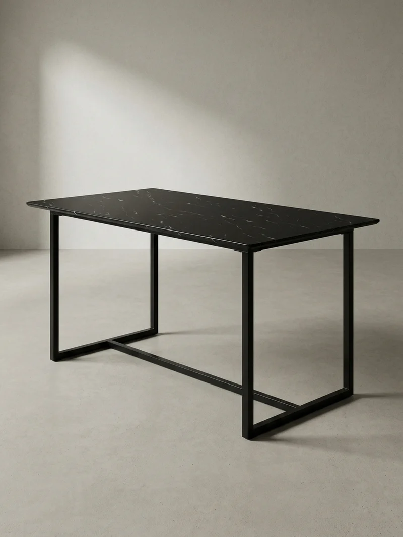 Esstisch Marmoroptik Metall Rechteckig Modern Klein