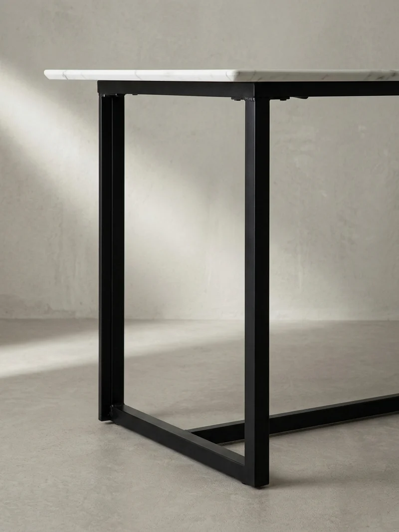 Esstisch Marmoroptik Metall Rechteckig Modern Klein