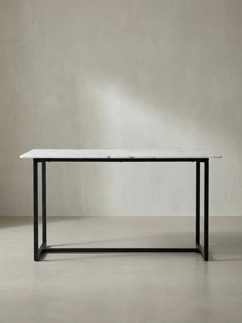 Esstisch Marmoroptik Metall Rechteckig Modern Klein