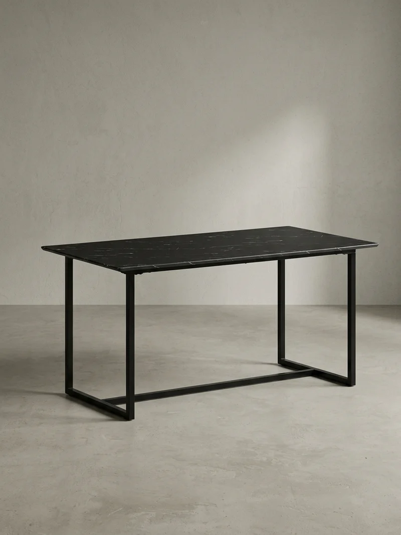 Esstisch Marmoroptik Metall Rechteckig Modern Klein