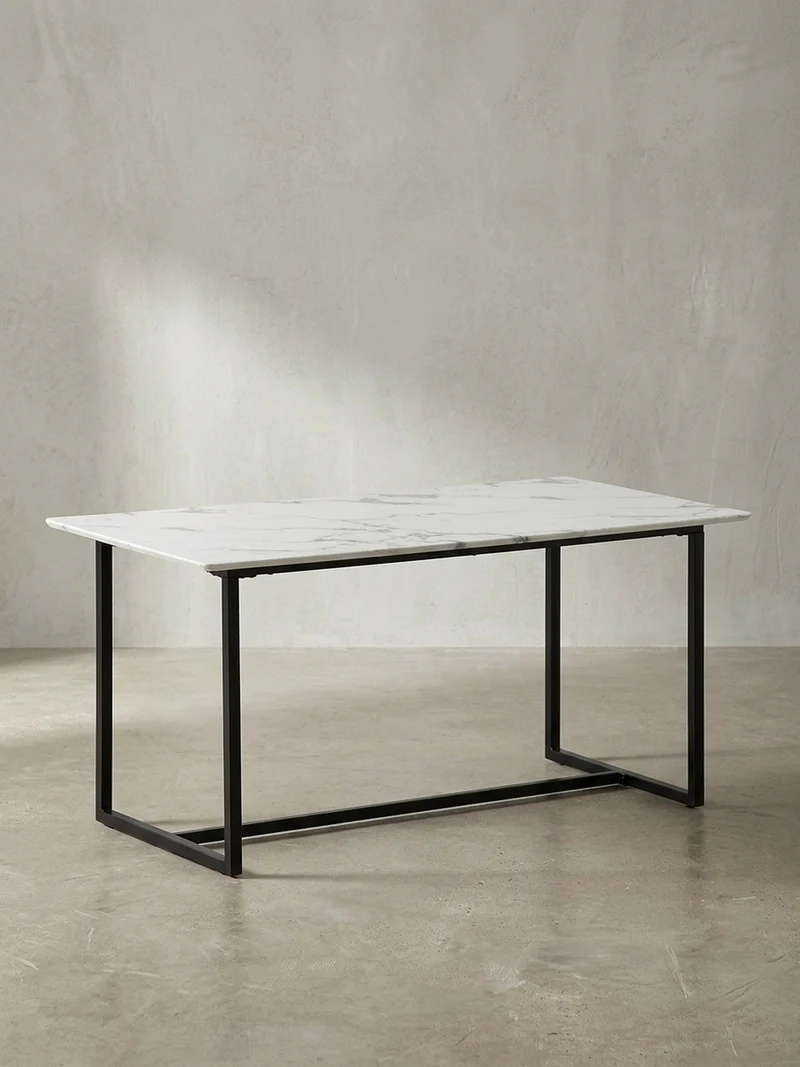 Esstisch Marmoroptik Metall Rechteckig Modern Klein