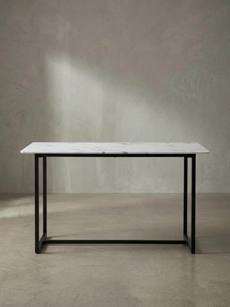 Esstisch Marmoroptik Metall Rechteckig Modern Klein