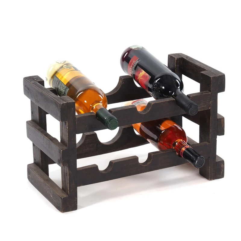 FLASCHENHALTER "GRAPE" | Mahagoni, 6 Flaschen | Weinregal | Farbe: 04 schwarz-natur