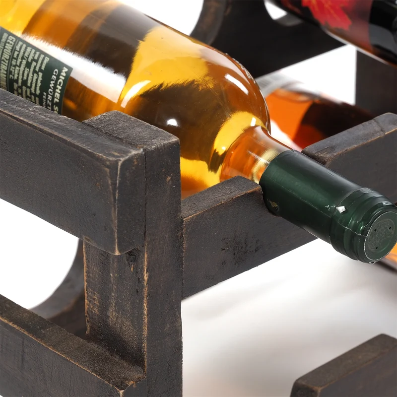 FLASCHENHALTER "GRAPE" | Mahagoni, 6 Flaschen | Weinregal | Farbe: 04 schwarz-natur