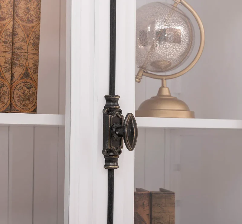 Vintage Bücherschrank aus Massivholz | Vitrine | 2-teilig