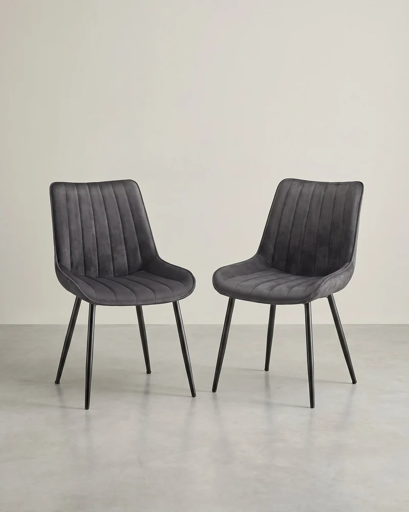 Esszimmerstuhl-Set, 2er-Set – Ergonomisches Design – Bequeme Polsterung – Stahlbeine
