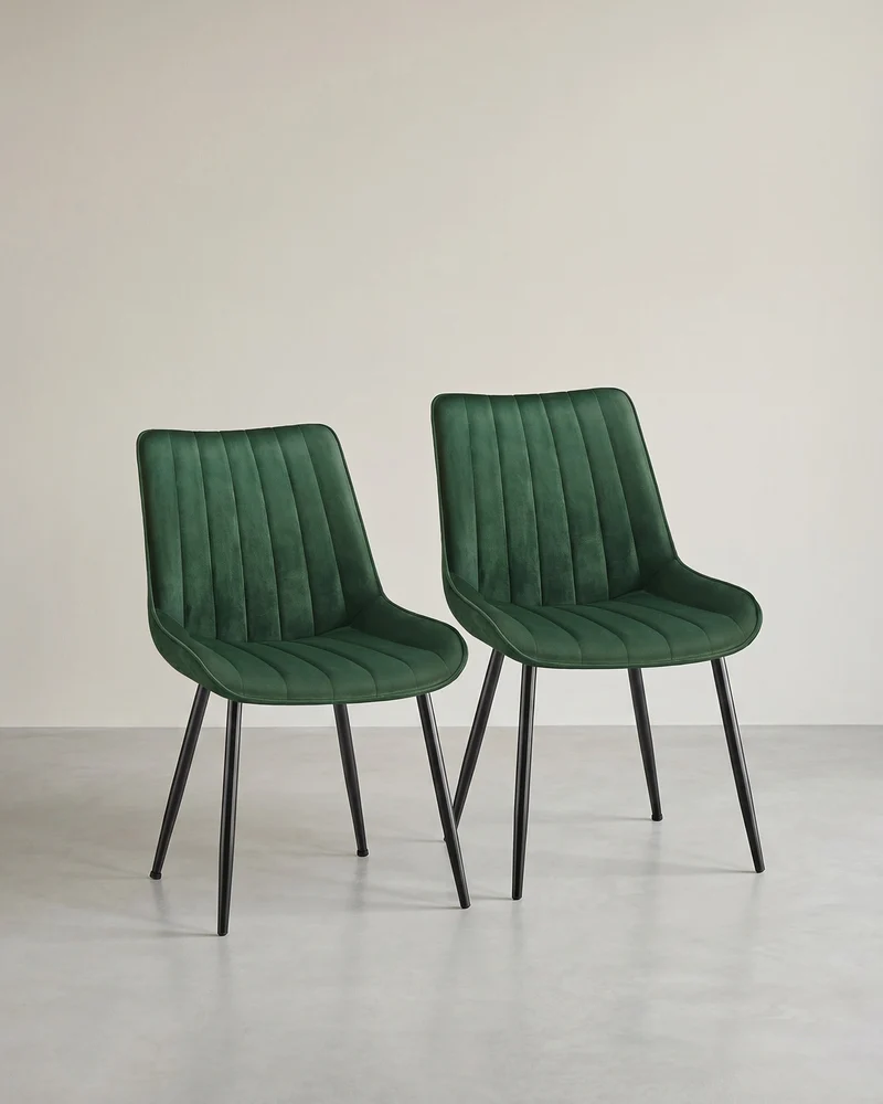 Esszimmerstuhl-Set, 2er-Set – Ergonomisches Design – Bequeme Polsterung – Stahlbeine