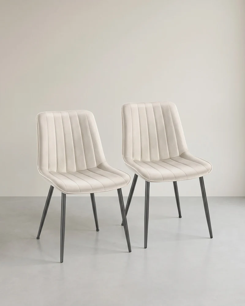 Esszimmerstuhl-Set, 2er-Set – Ergonomisches Design – Bequeme Polsterung – Stahlbeine