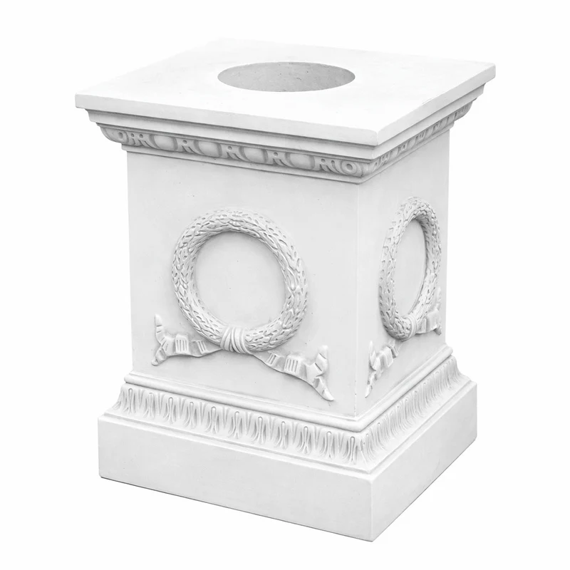 Casa Padrino Barock Garten Deko Sockel Weiß H. 74 cm - Barock Garten Accessoires