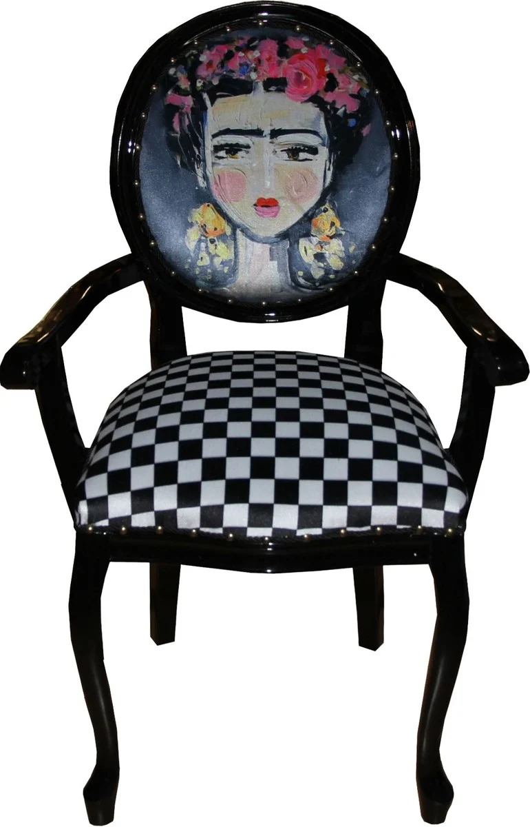 Casa Padrino Barock Luxus Damen Stuhl Mädchen mit Blumen-Kranz auf den Kopf - Limited Edition