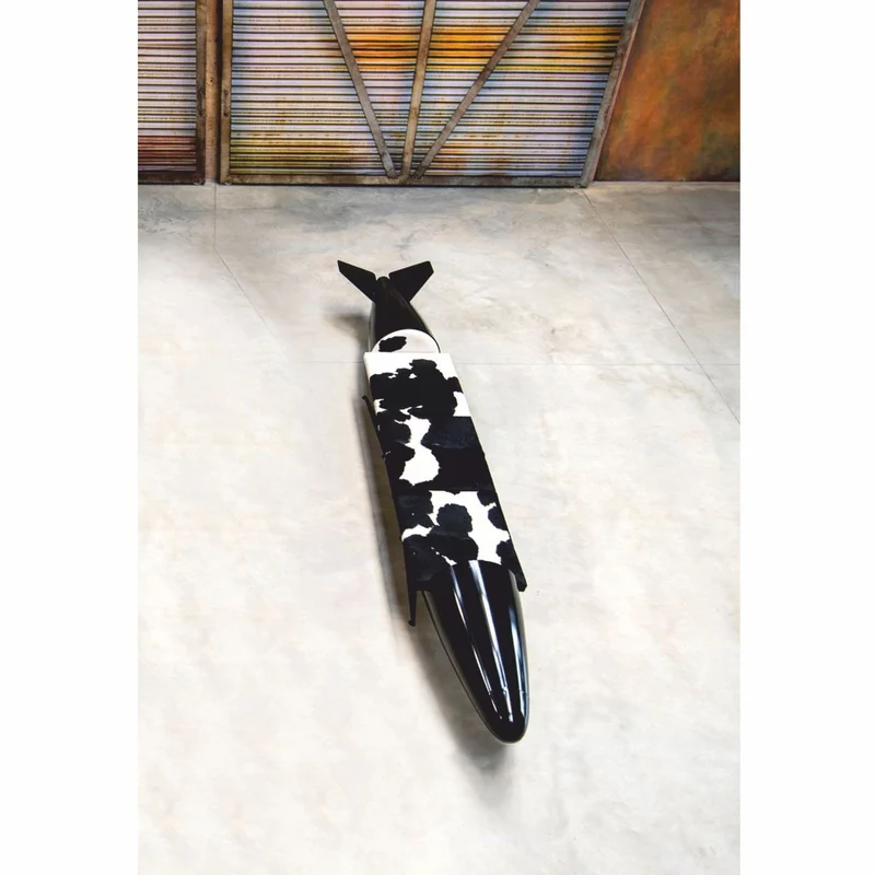 Casa Padrino Luxus Sitzbank in Torpedo Form 560 cm - Original Zusatztank Tornado Fighter deutsche Luftwaffe