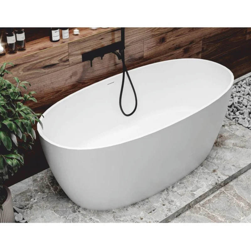 Casa Padrino Freistehende Luxus Badewanne Hochglanz Weiß 169,4 cm - Badezimmer Möbel