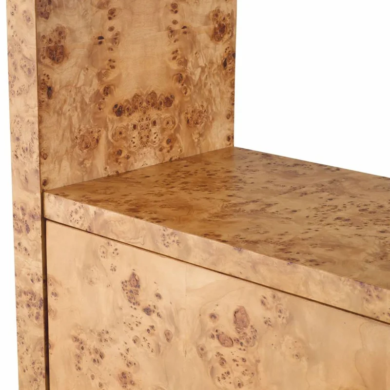 Casa Padrino Luxus Regalschrank mit 2 Schubladen Hellbraun / Antik Messing H. 210 cm