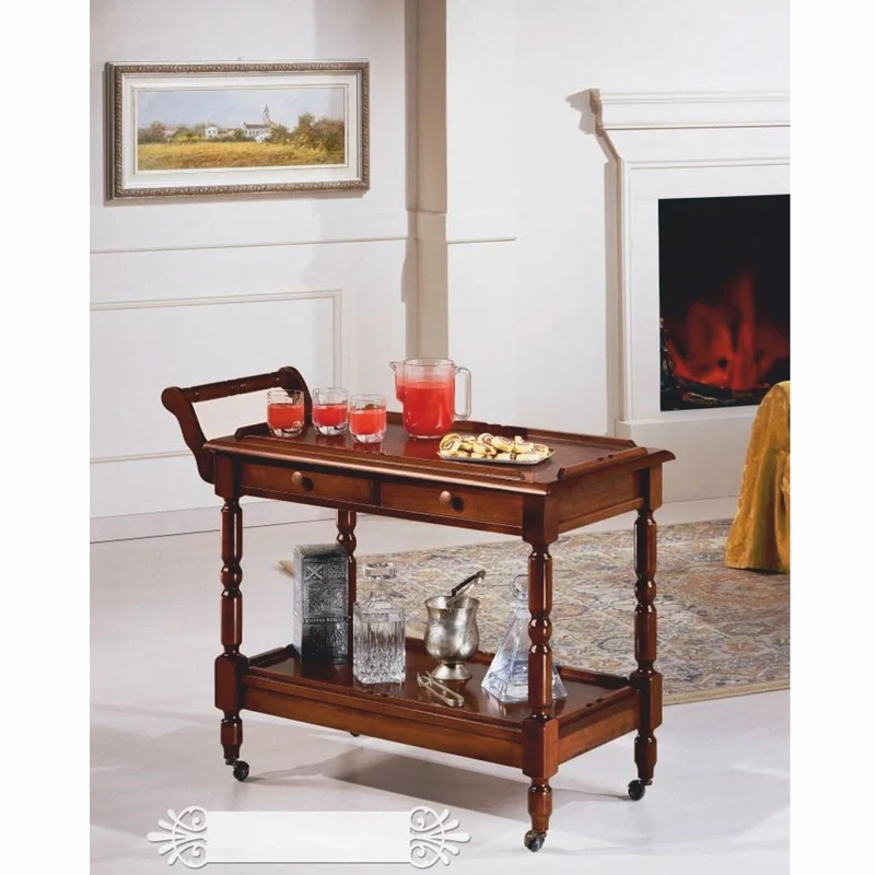 Casa Padrino Luxus Barock Servierwagen Braun 97 cm - Made in Italy