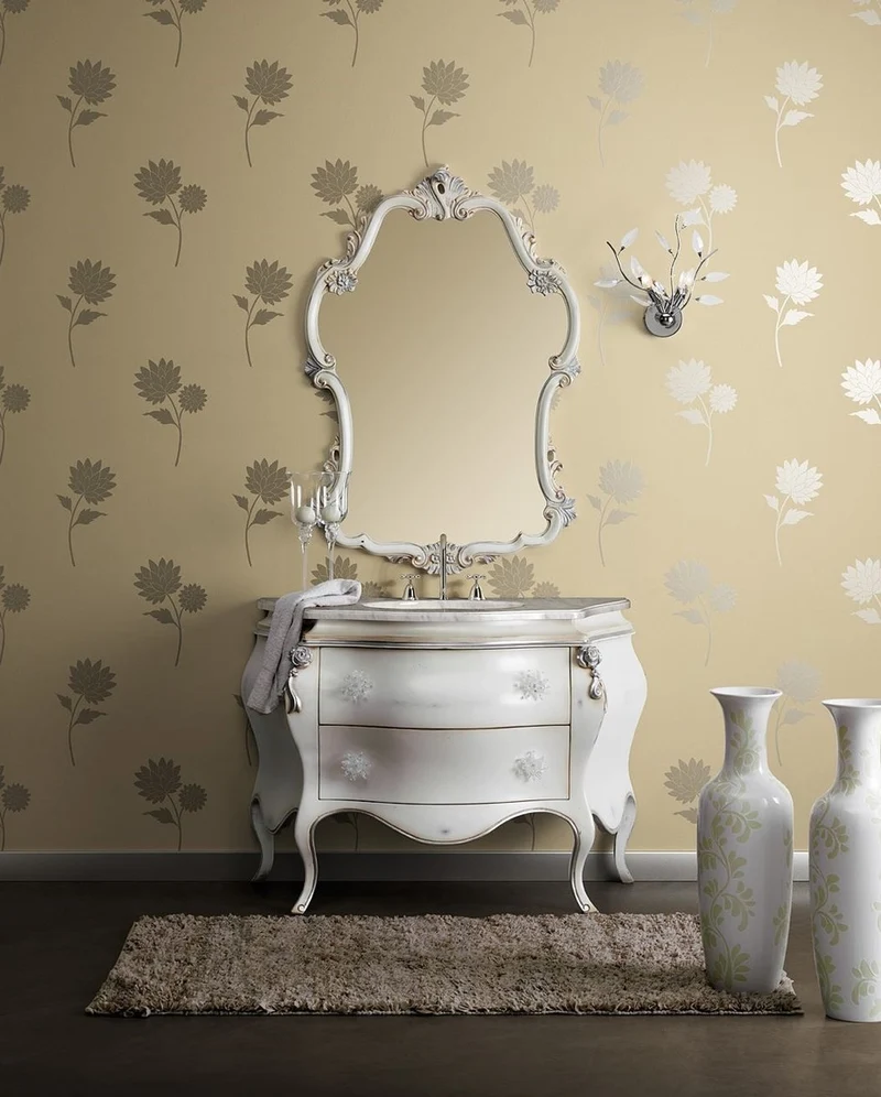 Casa Padrino Luxus Barock Spiegel Weiß / Silber - Prunkvoller italienischer Barockstil Wandspiegel - Barock Möbel - Luxus Möbel im Barockstil - Luxus Qualität - Made in Italy