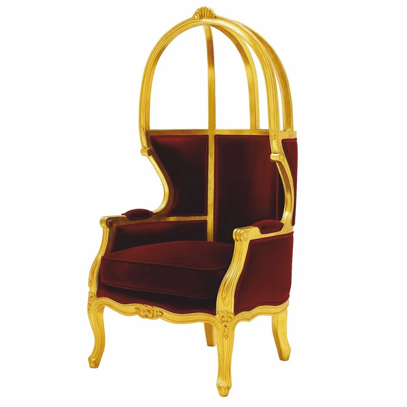 Casa Padrino Luxus Barock Thron Sessel Bordeauxrot / Gold - Prunkvolle Barock Möbel