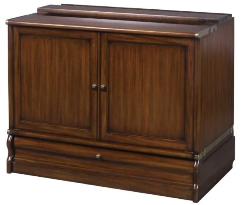 Casa Padrino Luxus Mahagoni Bücherschrank mit 2 Türen und Schublade Dunkelbraun 86 x 47 x H. 68 cm - Luxus Büromöbel