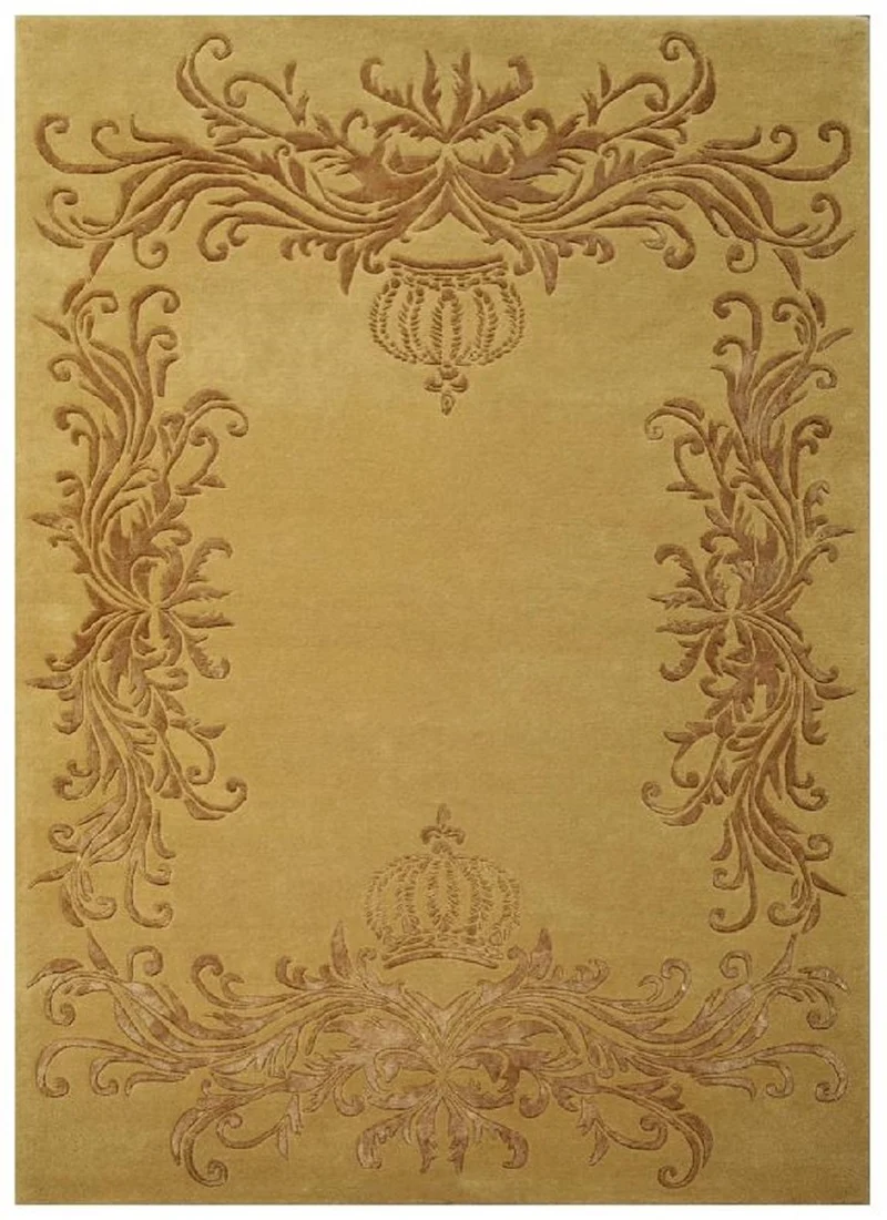 Pompöös by Casa Padrino Luxus Barock Teppich Krone von Harald Glööckler Gold - Verschiedene Größen