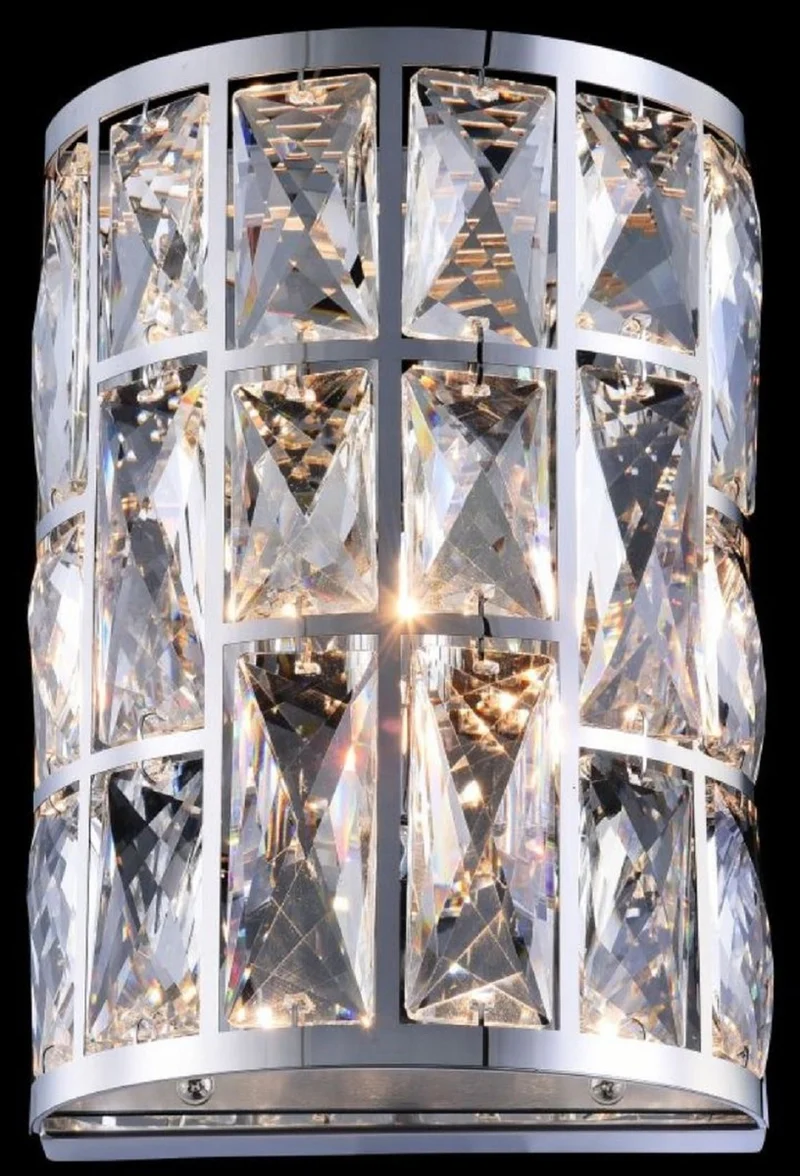 Casa Padrino Luxus Wandleuchte Silber 14,7 x 10 x H. 21,2 cm - Elegante Wandlampe mit Kristallglas
