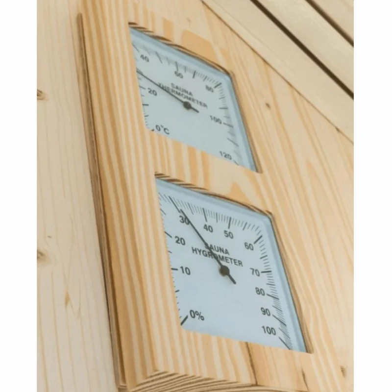 Casa Padrino Luxus Außensauna Naturfarben / Anthrazit 190 x 220 cm - Massivholz Gartensauna