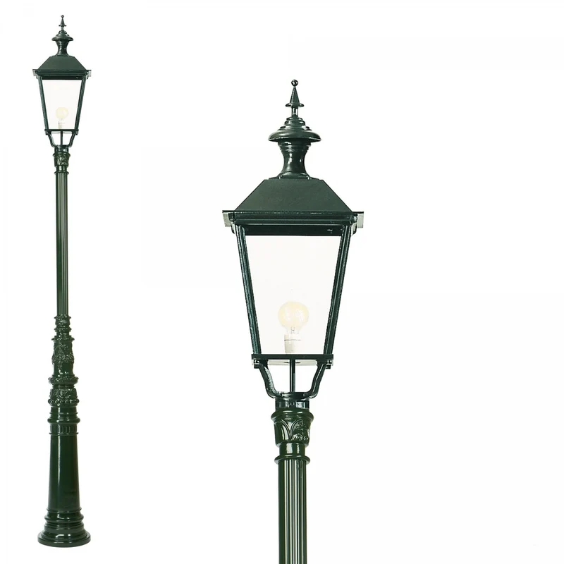 Casa Padrino Nostalgische Gartenlaterne 35 x 35 x H. 355 cm - Verschiedene Farben - Nostalgische Wetterfeste Außenleuchte
