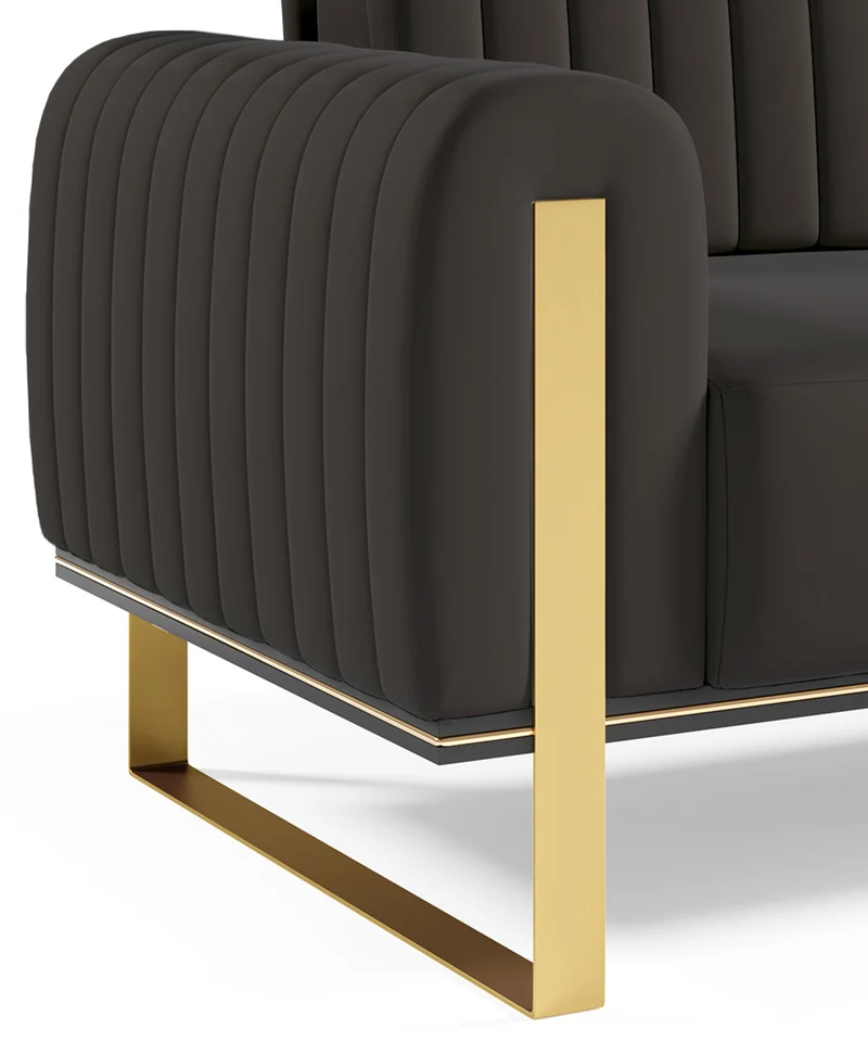 Zweisitziges Sofa Parissa aus dunkelgrauem Samt