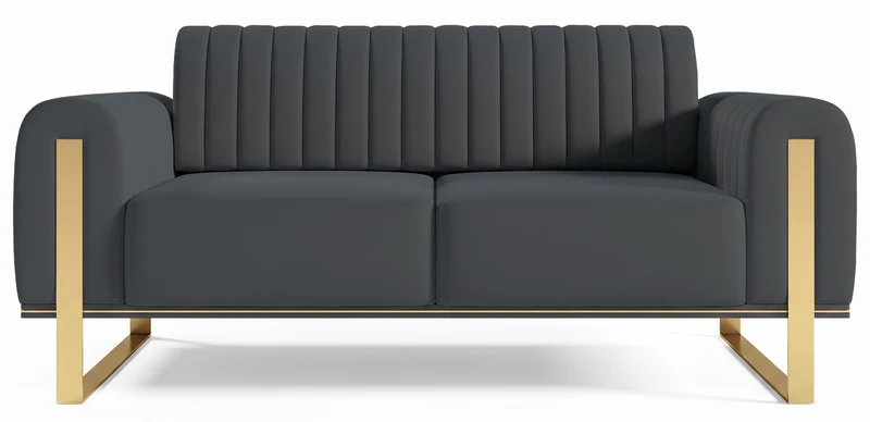 Zweisitziges Sofa Parissa, grauer Samt
