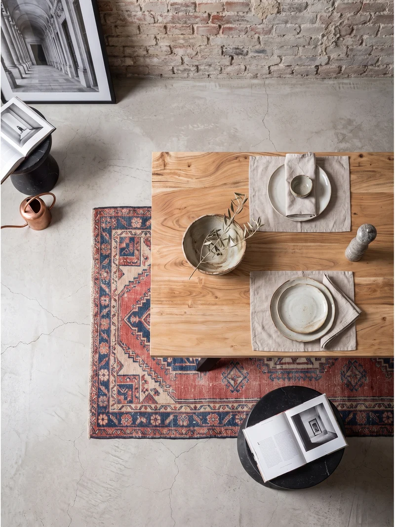 Esstisch Massivholz Metall Rechteckig Loft-Stil