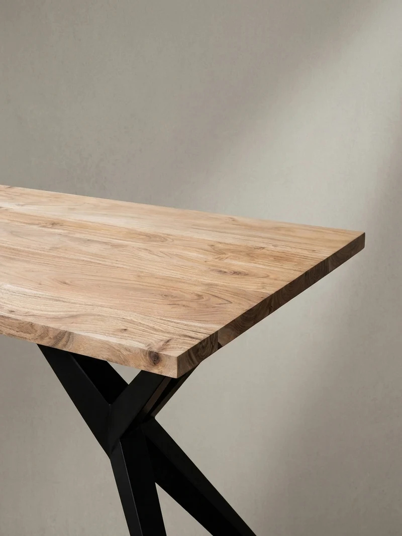 Esstisch Massivholz Metall Rechteckig Loft-Stil