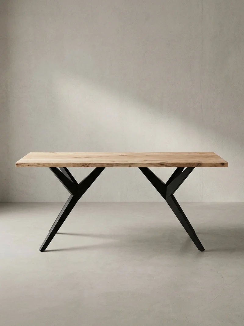 Esstisch Massivholz Metall Rechteckig Loft-Stil
