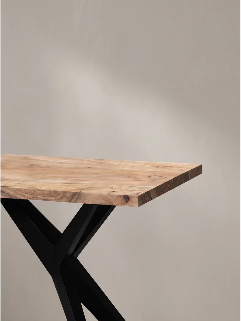 Esstisch Massivholz Metall Rechteckig Loft-Stil