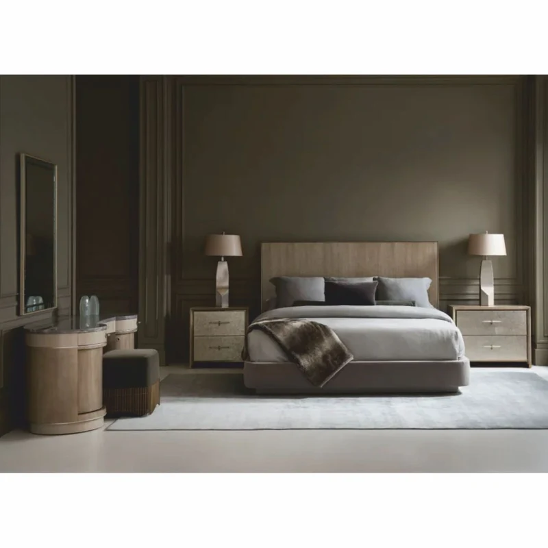 Casa Padrino Luxus Schminktisch Grau / Braun / Gold 171 cm - Hotel & Schlafzimmer Möbel