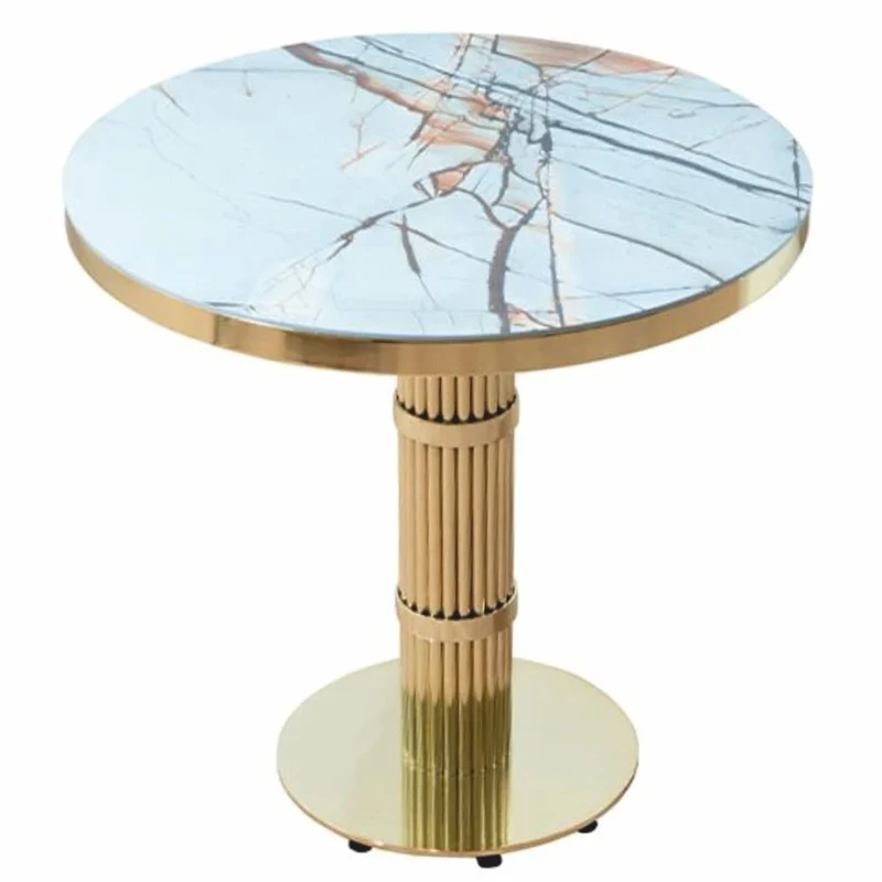 Casa Padrino Luxus Esstisch Gold / Weiß H. 75 cm - Luxus Esszimmer Möbel