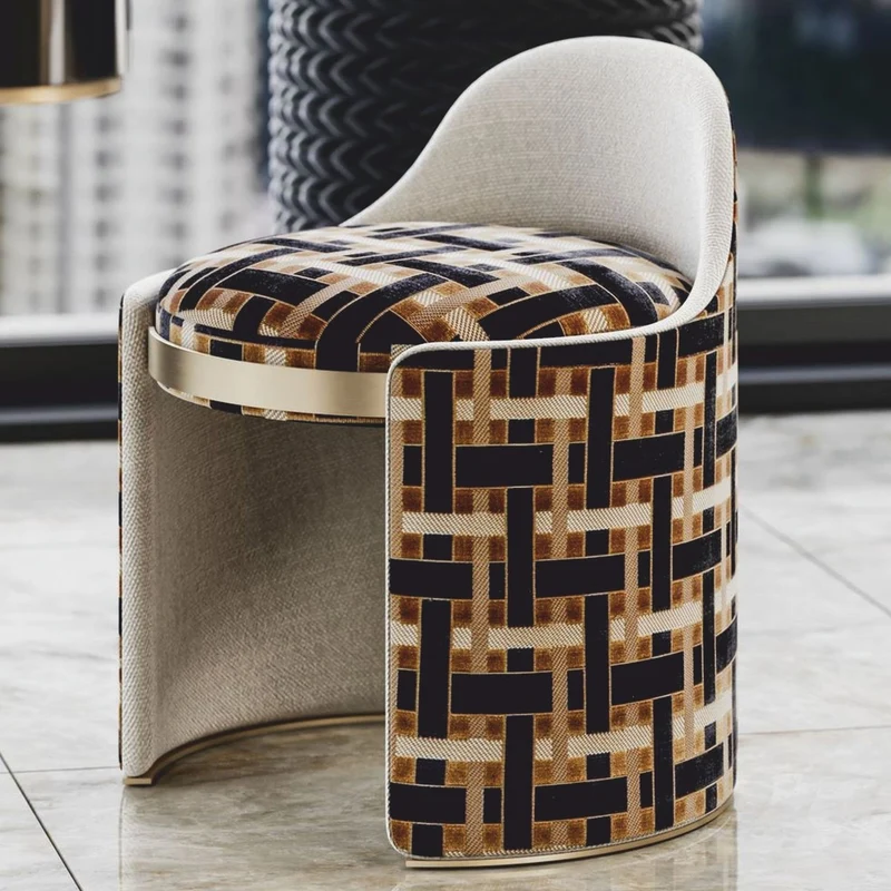 Casa Padrino Luxus Hocker Braun / Grau / Massing H. 60 cm - Luxus Hotel Möbel