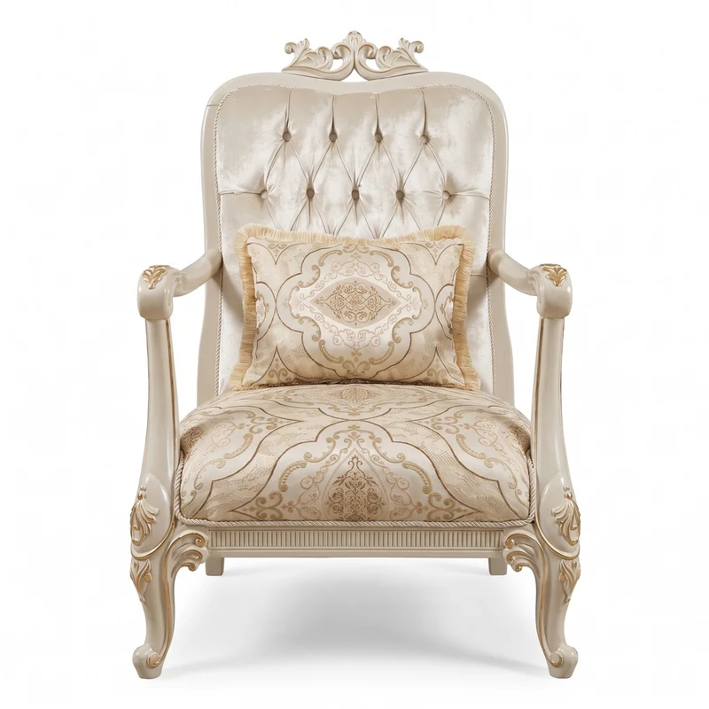 Casa Padrino Luxus Barock Sessel Silber / Mehrfarbig / Creme / Gold - Prunkvoller Wohnzimmer Sessel mit elegantem Muster - Luxus Wohnzimmer Möbel im Barockstil - Barock Möbel - Edel & Prunkvoll