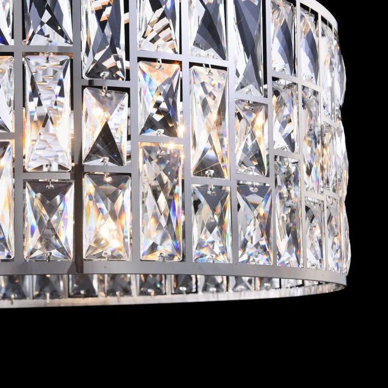 Casa Padrino Luxus Kronleuchter Silber Ø 50 x H. 21,2 cm - Eleganter Kronleuchter mit Kristallglas