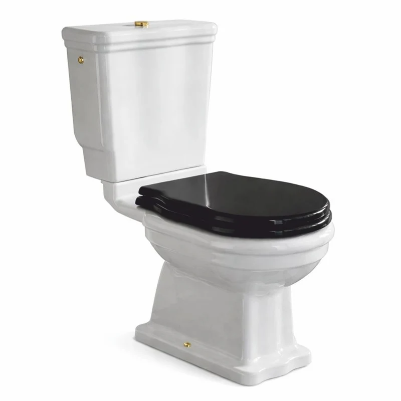 Casa Padrino Luxus Jugendstil WC Weiß / Schwarz H. 84 cm - Made in Italy