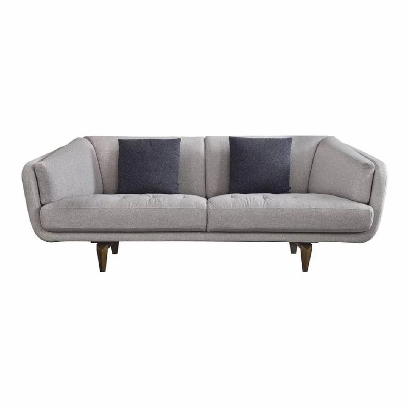 Casa Padrino Luxus 3er Sofa Grau / Braun 240 cm - Wohnzimmer & Hotel Möbel
