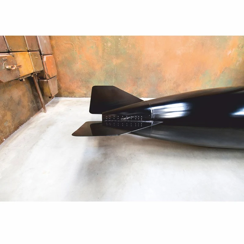 Casa Padrino Luxus Couchtisch in Torpedo Form 560 cm - Original Zusatztank Tornado Fighter deutsche Luftwaffe