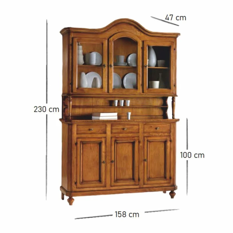 Casa Padrino Landhausstil Esszimmer Schrank Braun 158 x 47 x H. 230 cm - Esszimmer Möbel