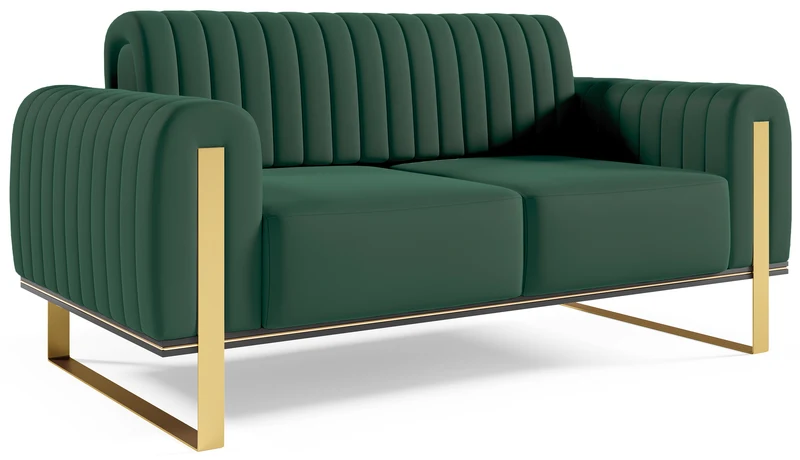 Zweisitziges Sofa Parissa aus grünem Samt