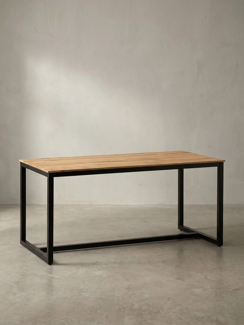Esstisch Massivholz Metall Rechteckig Loft-Stil