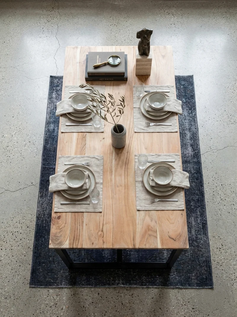 Esstisch Massivholz Metall Rechteckig Loft-Stil