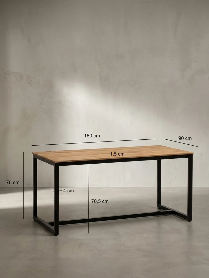 Esstisch Massivholz Metall Rechteckig Loft-Stil