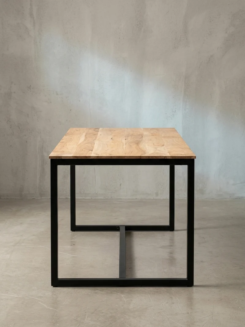 Esstisch Massivholz Metall Rechteckig Loft-Stil