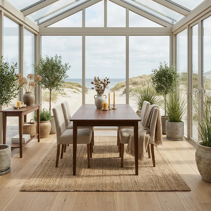 Esstisch Eiche Premium in Reinform Braun geölt - mit Fuß "schlankes Bein" aus Holz